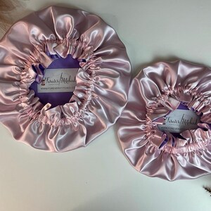Reversible Mommy And Me 3-6 mo Satin Bonnet Set
