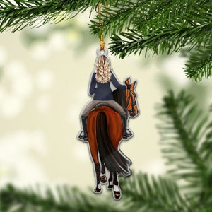 Customized Horse Ornament, Personalized Horse Lover Gift, Christmas Gift For Horse Mom, Horse Rider Girl, Girl Horseback Riding