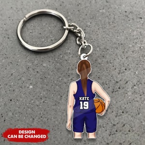 Customized Basketball Player Keychain, Personalized Basketball Lover Gift, Basketball Mom, Gift For Daughter, Sister, Friends