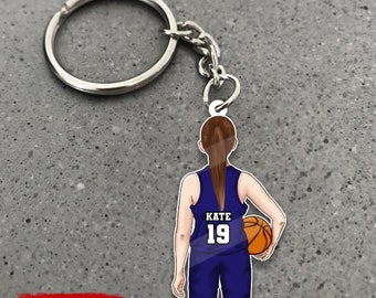 Llavero de jugador de baloncesto personalizado, regalo personalizado para amantes del baloncesto, mamá de baloncesto, regalo para hija, hermana, amigos