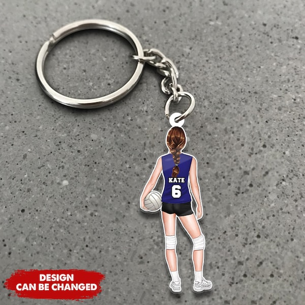 Personalized Volleyball Player Keychain, Customized Volleyball Lover Gift, Volleyball Mom, Gift For Daughter, Sister, Friends, Granddaughter