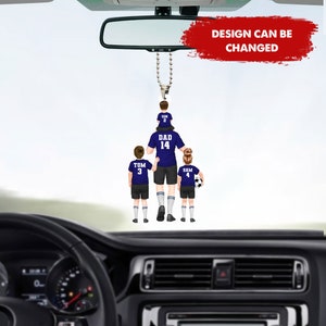 Custom Car Hanging, Personalized Dad Gift, Birthday, Fathers Day Gift For Dad, Grandpa, Gift for Soccer Dad, Soccer Lover, Soccer Player