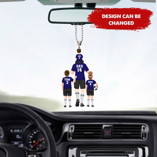 Custom Car Hanging, Personalized Dad Gift, Birthday, Fathers Day Gift For Dad, Grandpa, Gift for Soccer Dad, Soccer Lover, Soccer Player