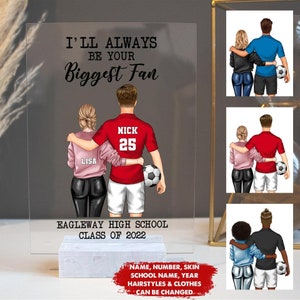I'll Always Be Your Biggest Fan - Personalized Acrylic Plaque - Gifts For Couple, Soccer Mom - Soccer Player - Graduation Gifts
