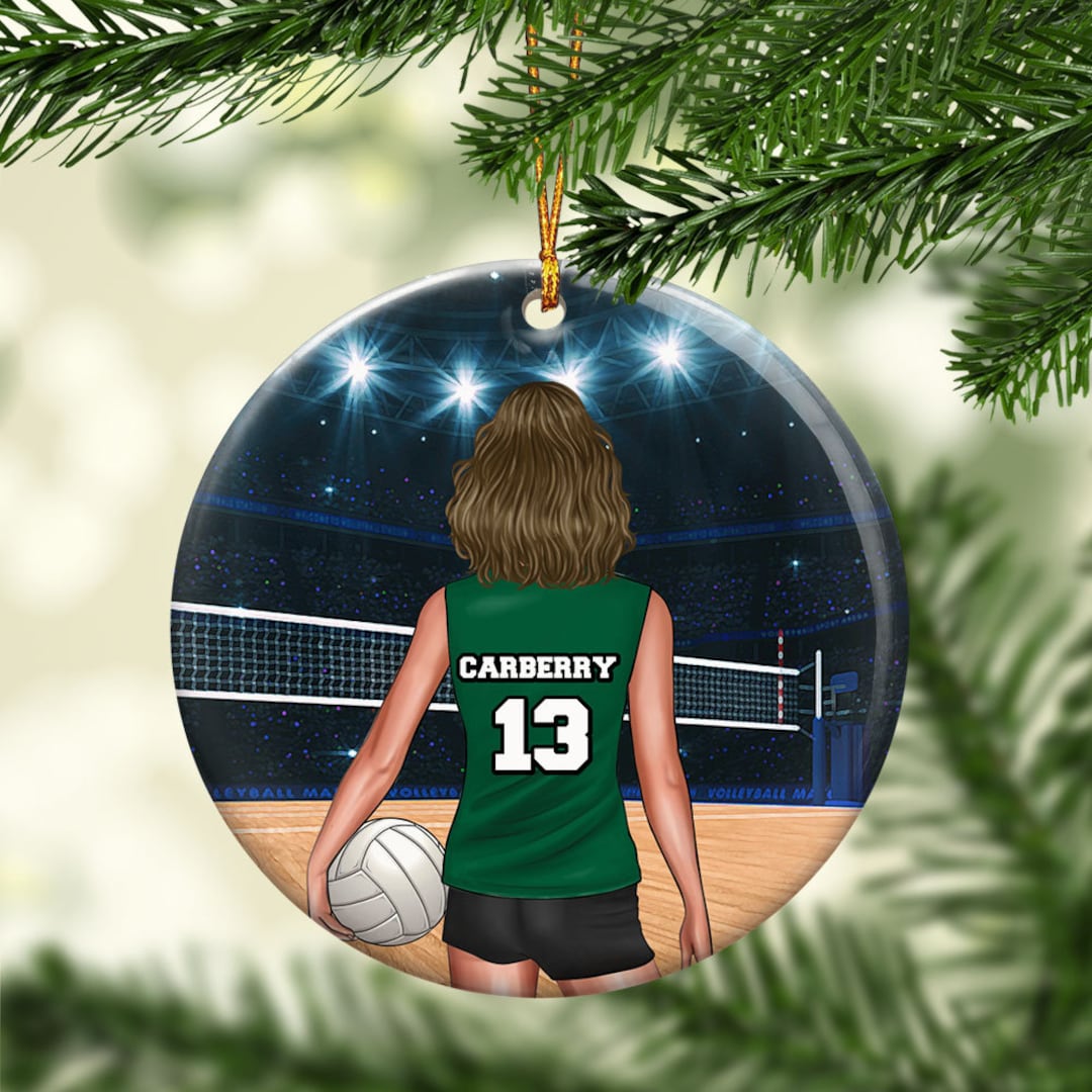 Personalized Volleyball Player Ornament, Personalized Volleyball Lover