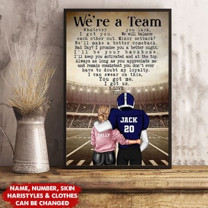 We're A Team - Personalized Poster - Gift For Couple, Football Mom - American Football Lovers