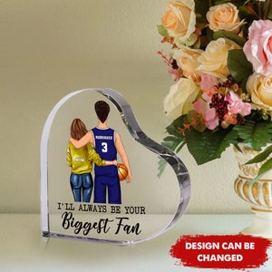 I'll Always Be Your Biggest Fan, Personalized Heart Keepsake, Gifts For Couple, Basketball Mom, Basketball Player, Valentines Day Gifts