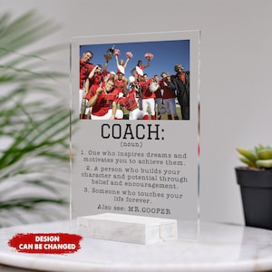 Customized Coach Acrylic Plaque, Personalized Coach Gifts, Coach Definition, End of Season Gift, Coach Retirement Gift.