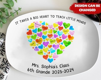 Custom Teacher Serving Platter, Custom Teacher Appreciation Gift, End of School Year, Back to School, Thank You Gift from Class or Student