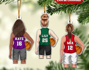 Customized Basketball Player Ornament, Personalized Basketball Lover Gift, Basketball Mom, Gift For Daughter, Sister, Friends