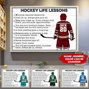 Hockey Life Lessons - Personalized Poster - Gift For Hockey Lovers - Hockey Players - Hockey Mom
