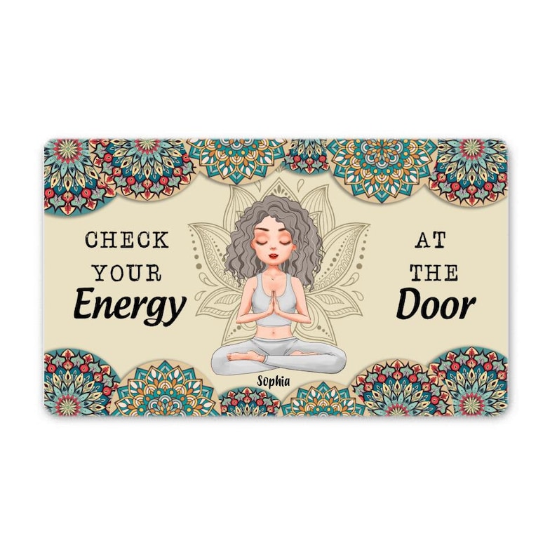 Check Your Energy at the Door Yoga Doormat Spiritual Doormat Etsy
