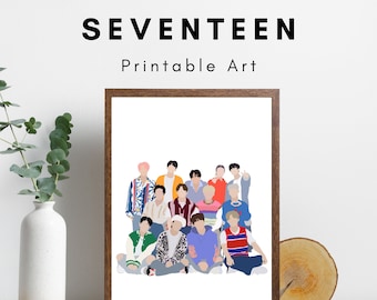 Seventeen Minimal Art, SVT Poster, Seventeen Downloadable Print, CARAT Gift, Ot13 Printable Design, SVT Wall Art Decor, Carat K-pop Poster