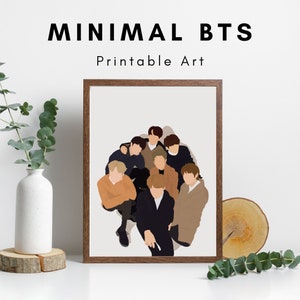 BTS Minimal Art, BTS Fall Aesthetic Print, Bangtan Downloadable Print, BTS Army Gift, Ot7 Printable Design, Bts Wall Art Decor, K-pop Poster