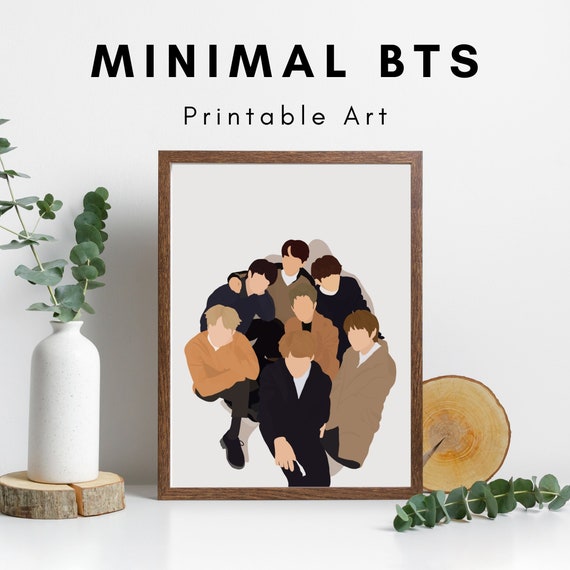 BTS Wall Art, BTS Poster, Bts Minimal Digital Print, Bts Digital Download,  Bts Room Decor,bts Group Poster, Kpop 