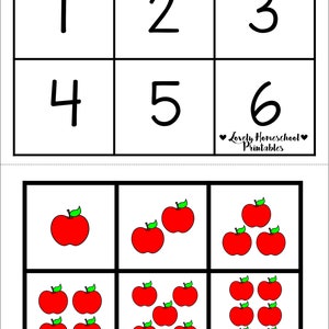 Apple Count, Cut &amp; Glue 1-6, Preschool Math Printable, Home School Math ...