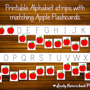 Juego preescolar imprimible Apple Alphabet, coincidencia ABC, temática de Apple, reconocimiento de letras, preescolar imprimible, escuela en casa imprimible