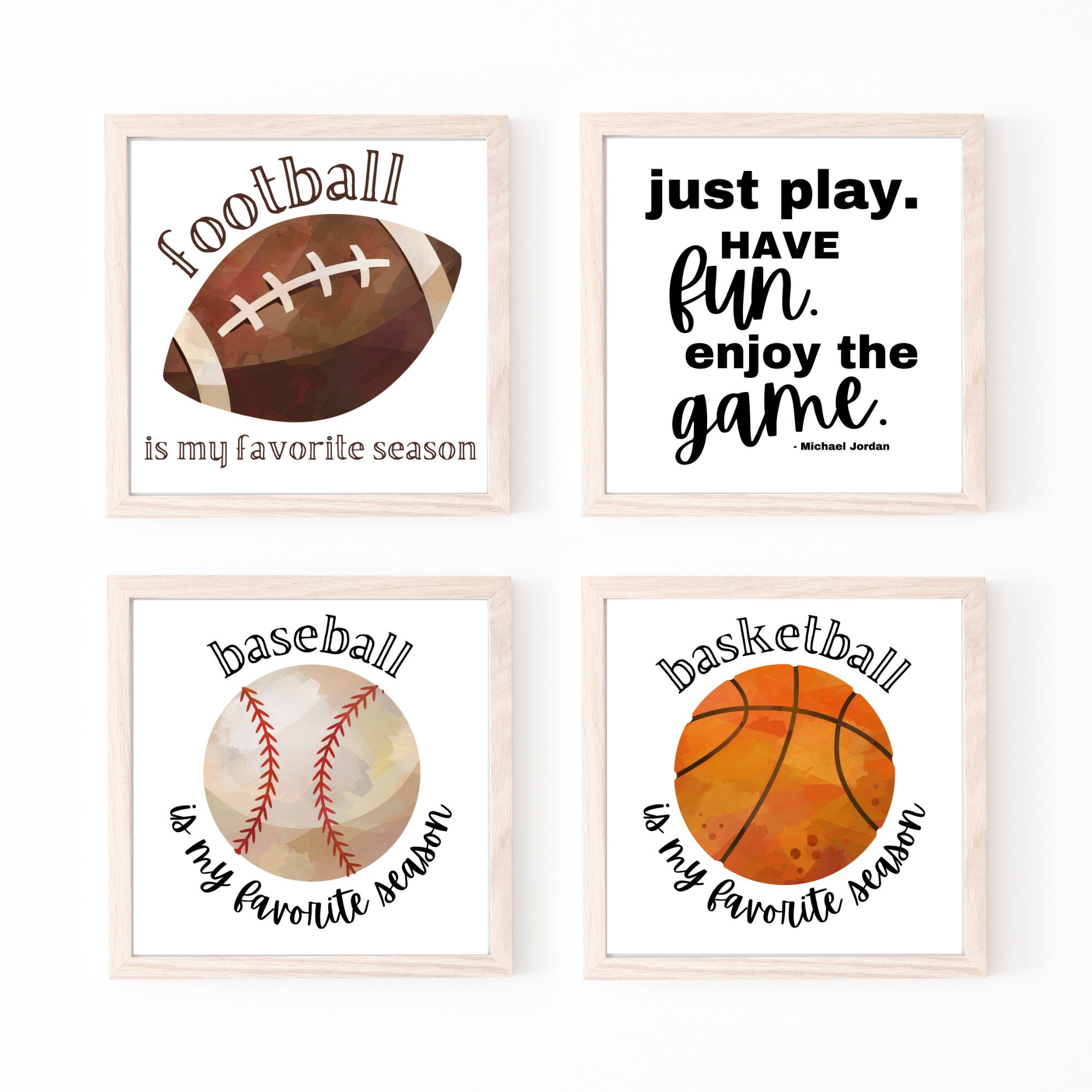 Sports Wall Art Football Wall Decor, Printable Art, DIY Nursery Decor, Baseball Wall Art ...