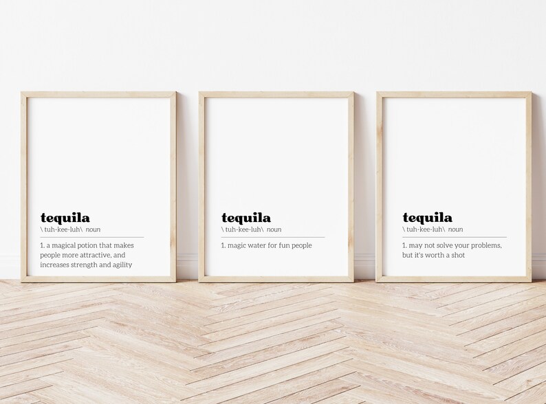 Printable Bar Cart Decor and Signs, Bar Cart Art, Tequila Bottle Bar