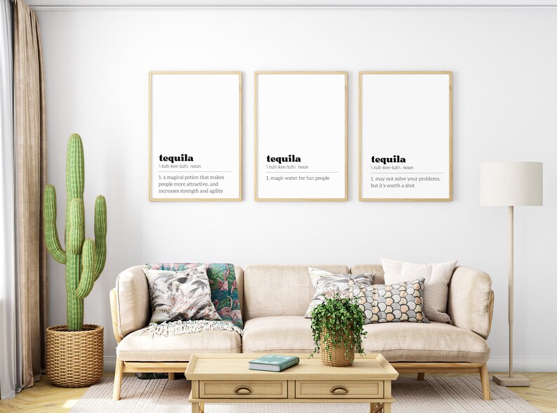 Printable Bar Cart Decor and Signs, Bar Cart Art, Tequila Bottle Bar