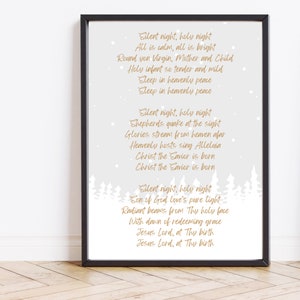 Silent Night Printable Lyrics, Printable, Christmas Songs, Christmas ...