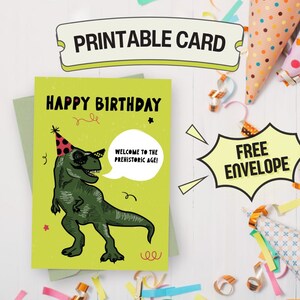 Funny Birthday Card | Printable Birthday Card | Happy Birthday Card | Dino Birthday Card | Birthday Card for friends | GreetPool