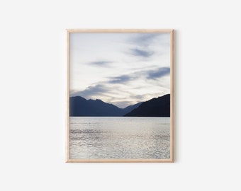 Printable Lakeside Wall Art, Landscape Photography Art Print, Large Print Art Download, Modern neutral wall art decor, soothing office decor