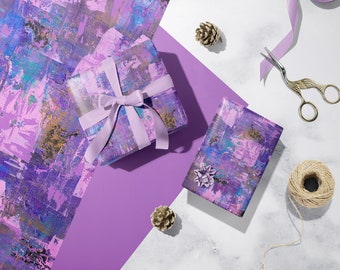 Purple Sunset | Limited Edition Fine Art Wrapping Paper, designed by Anna Kosa Abstract Expressionist Artist | 50 x 70 cm