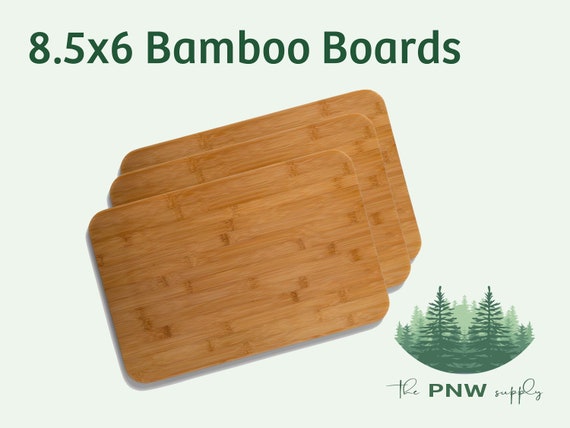 Bamboo Cutting Board 8.5x6 . Natural Wood . Laser Engrave