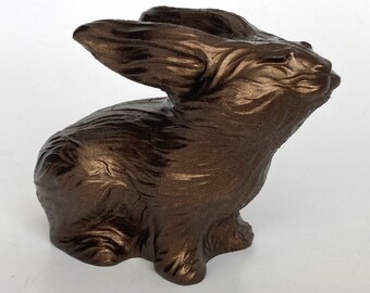 Easter Rabbit Figurine in Dark Chocolate Color Author Sculpture