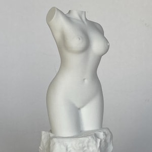Female Torso Figurine in White Classic Style Author&#39;s Work