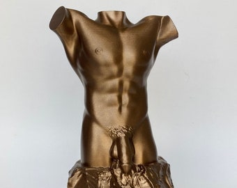 Male Sculpture in Bronze Color