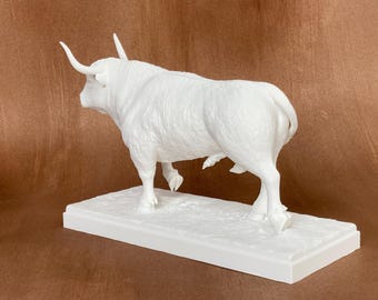 白い牛　置物 雄牛の置物 白い彫刻 作者の作品 ホームデコレーション - Etsy 日本