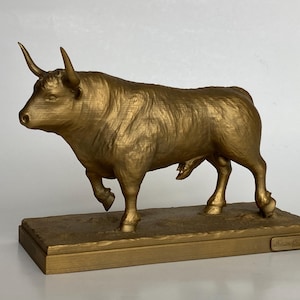 Bull Sculpture in Bronze Color Home Decor