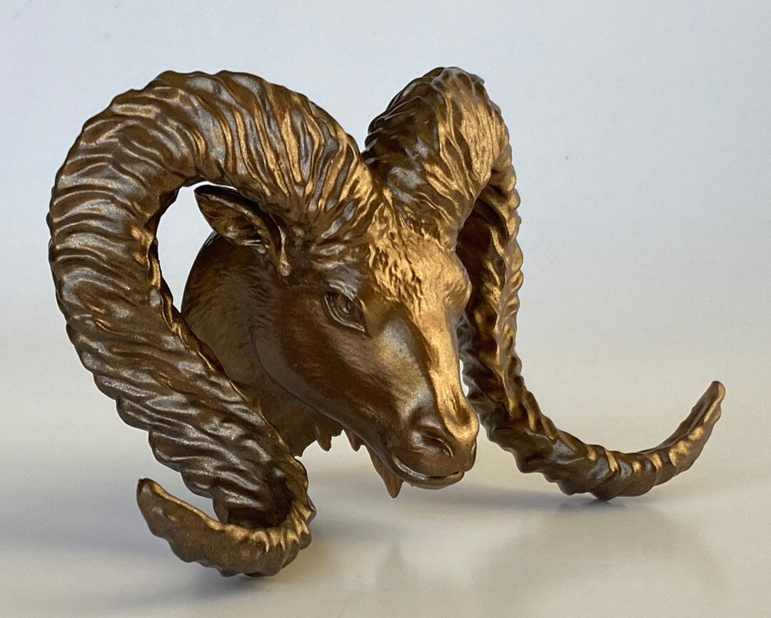 Wall Sculpture Ram Head Small Size Made in Resin Home Decor Etsy