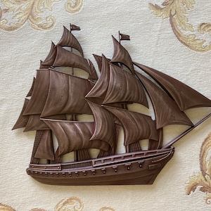 Wall Sculpture Bas Relief Sailing Ship Wall Decor