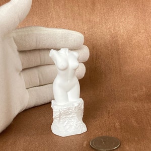 Female Torso Figurine Small Size Made in Resin Handmade Authors Sculpture