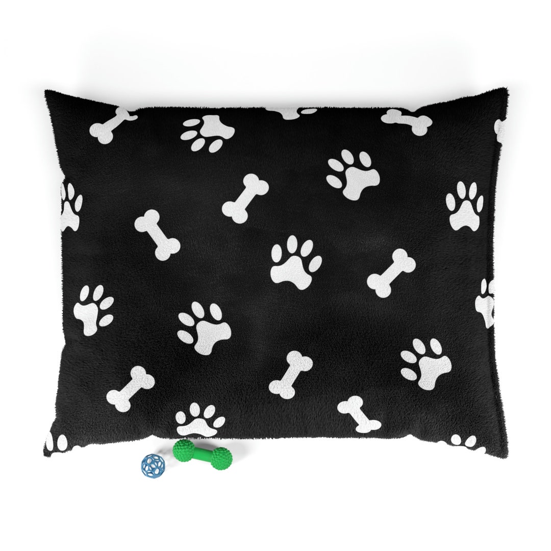 Pet Bed Paws Black Dog Bed Cat Bed Pet Cushion Soft Etsy