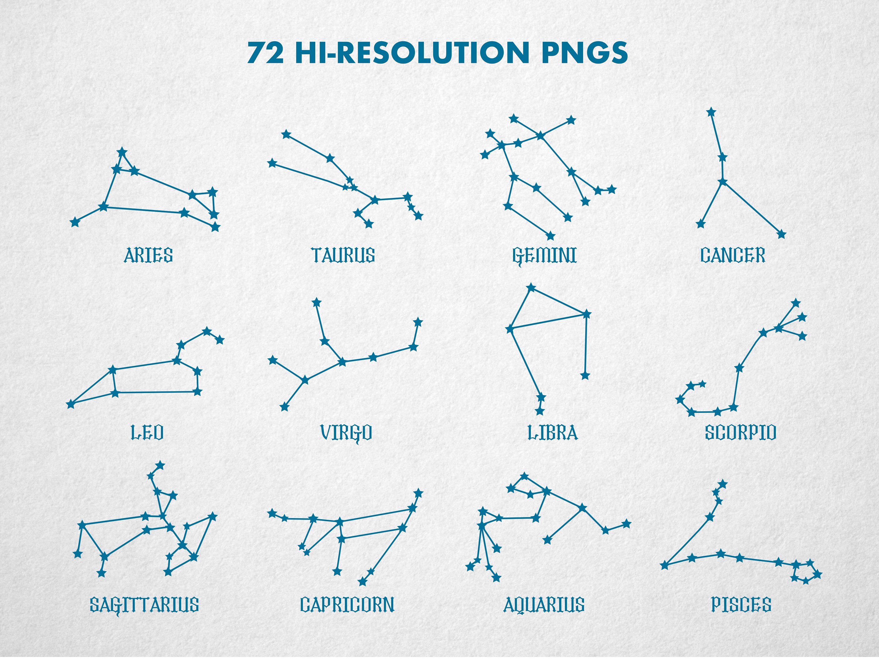 Zodiac Signs Clipart, Astrology Art, Horoscope Graphics, Hi-resolution ...