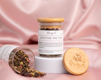 Soothe Me Tea blend, organic tea blend, organic loose leaf tea, tea lover gift, tea collector gift, loose leaf tea blend, organic tea