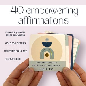 Positive Affirmation Cards Kit for Women: Inspirational Deck for Self-Love, Encouragement, and Mindfulness image 3