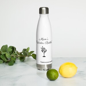 Stainless Steel Water Bottle Humor White