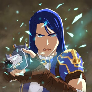 Arcane Caitlyn Character Portrait Fanart 4x4 Art Print