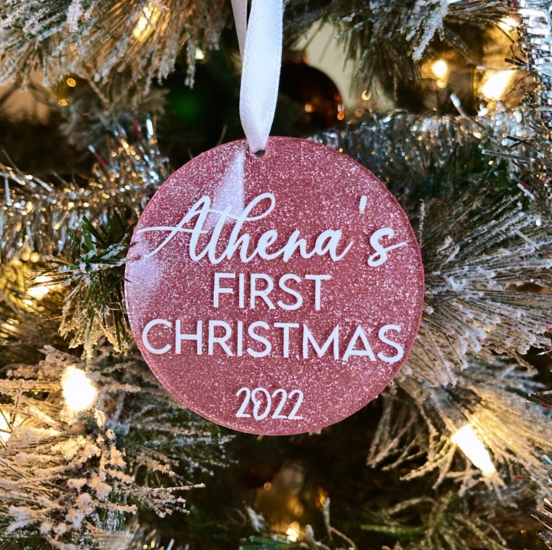 Glitter Christmas Ornaments Personalized Glitter Ornaments Acrylic