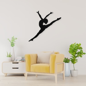 Dancer/ Gymnast Metal Sign Indoor /Outdoor Dance Silhouette Art Great Studio and Home Wall Decor Accent