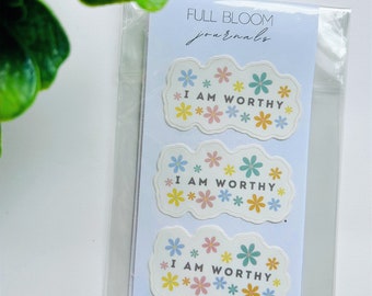 Sticker Je suis digne - Sticker Affirmation positive - Sticker Mentalité positive