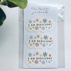 Ich bin Resilient Aufkleber - Positive Affirmation Aufkleber - Positive Mindset Aufkleber