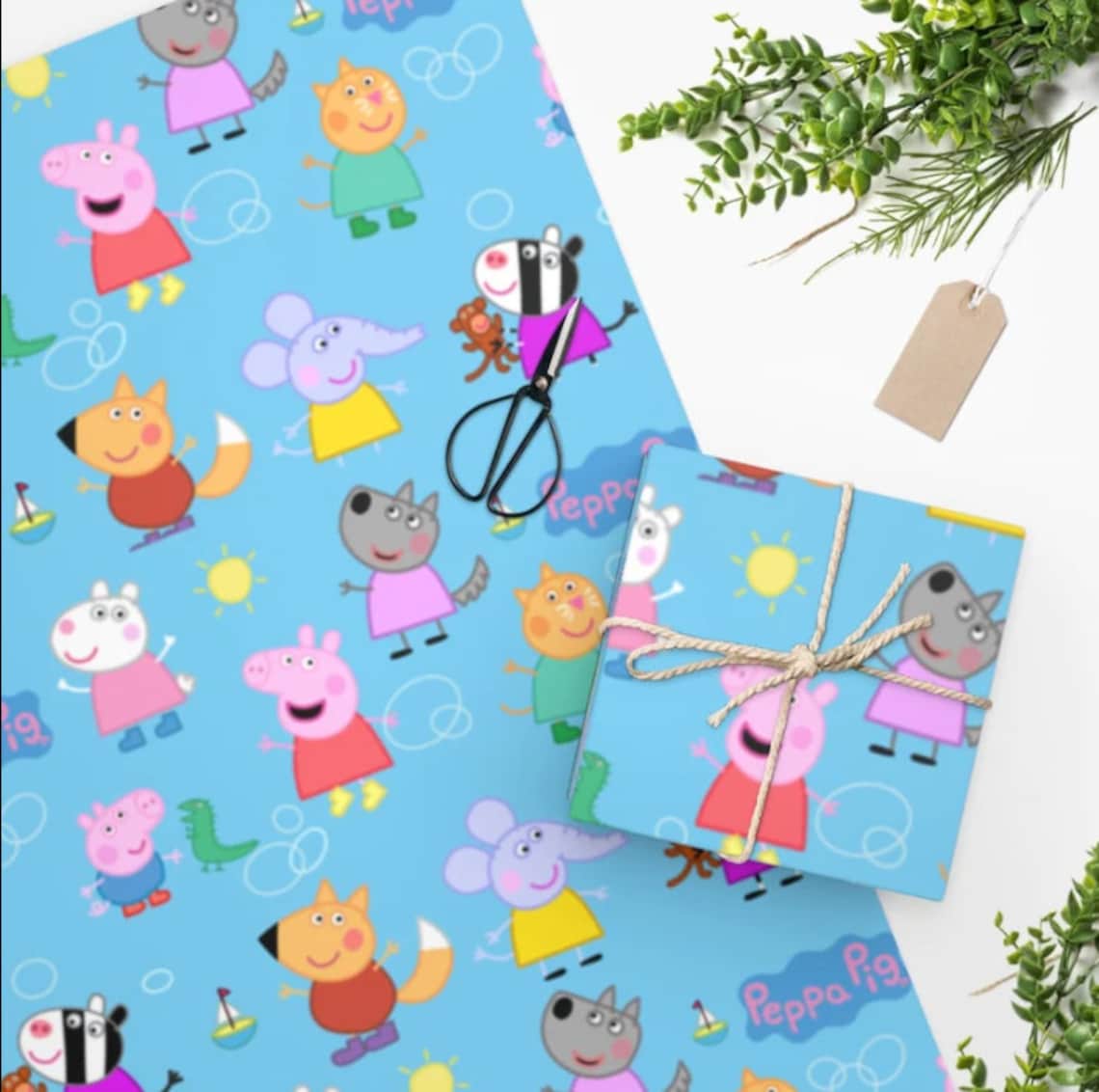 Peppa Pig Wrapping Paper Peppa Pig Birthday Paper Peppa Pig | Etsy