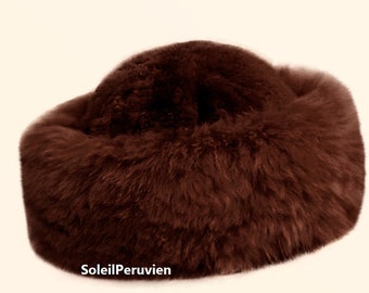 PREMIUM 100% peruviano baby alpaca pelliccia marrone scuro cappello russo cappello donne donne fine alpaca cappello cosacco cappello alpaca fluff cappello inverno