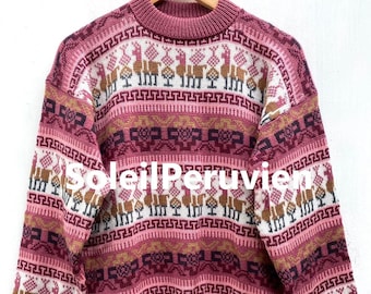 Maglione rosa Alpaca, maglione peruviano, maglione unisex, maglione alpaca peruviano, giacca peruviana, maglione peruviano, maglione alpaca, maglione boho